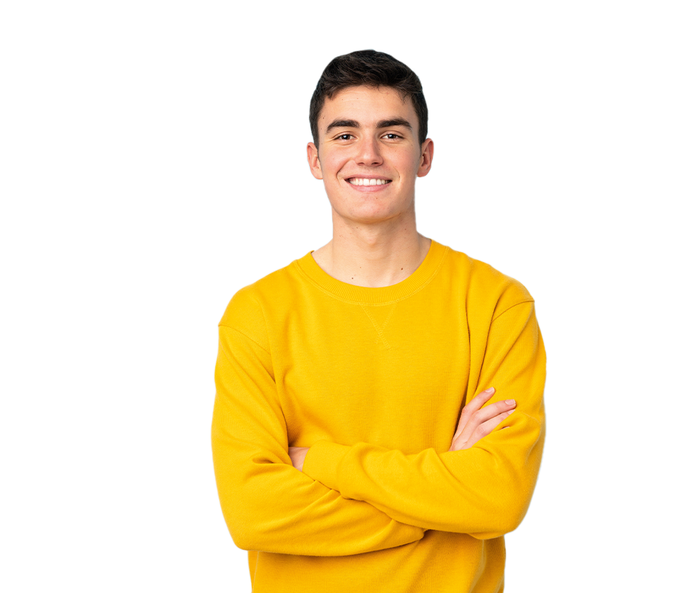 Junge verschränkte Arme Arme