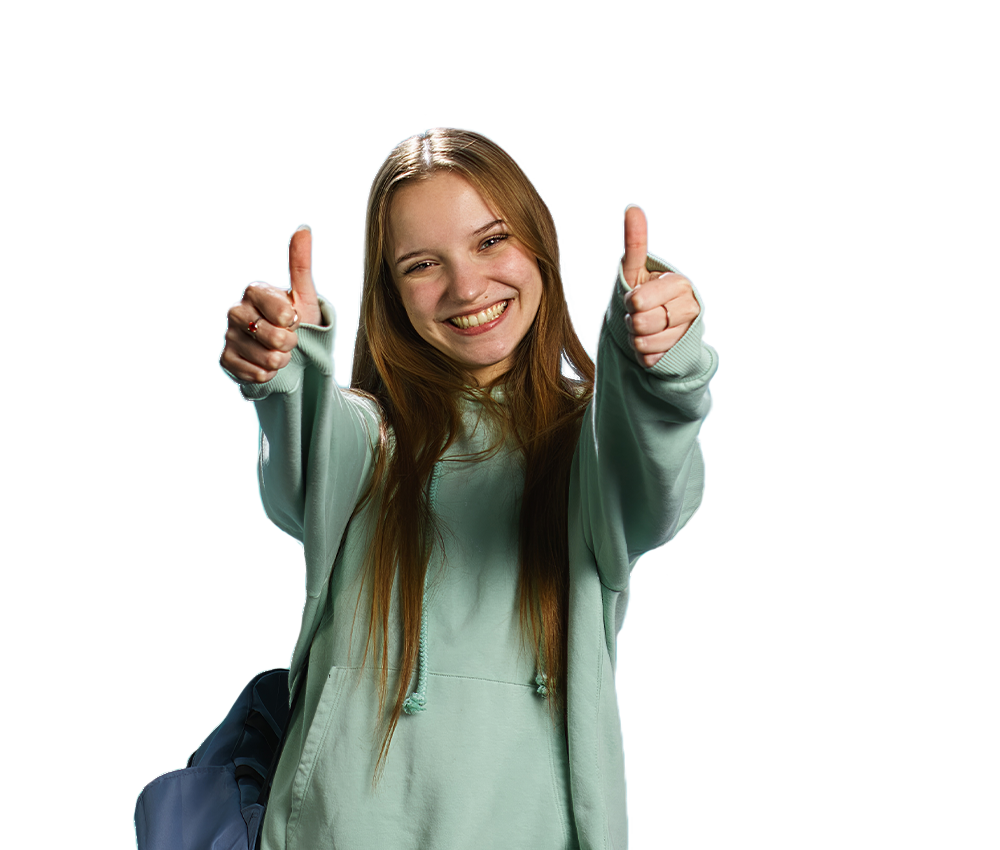 Mädchen Daumen hoch